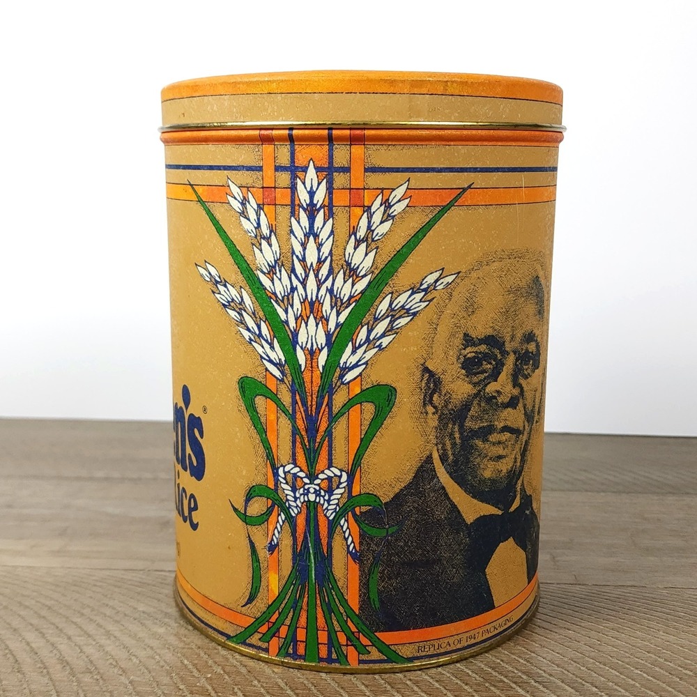 Vintage 1985 Uncle Ben's Converted Long Grain Rice 1947 Replica Tin Container